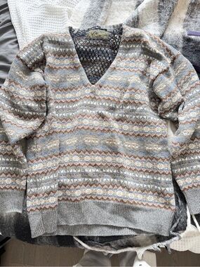 Raf Simons SS22 Logo Fair Isle Knit Sweater